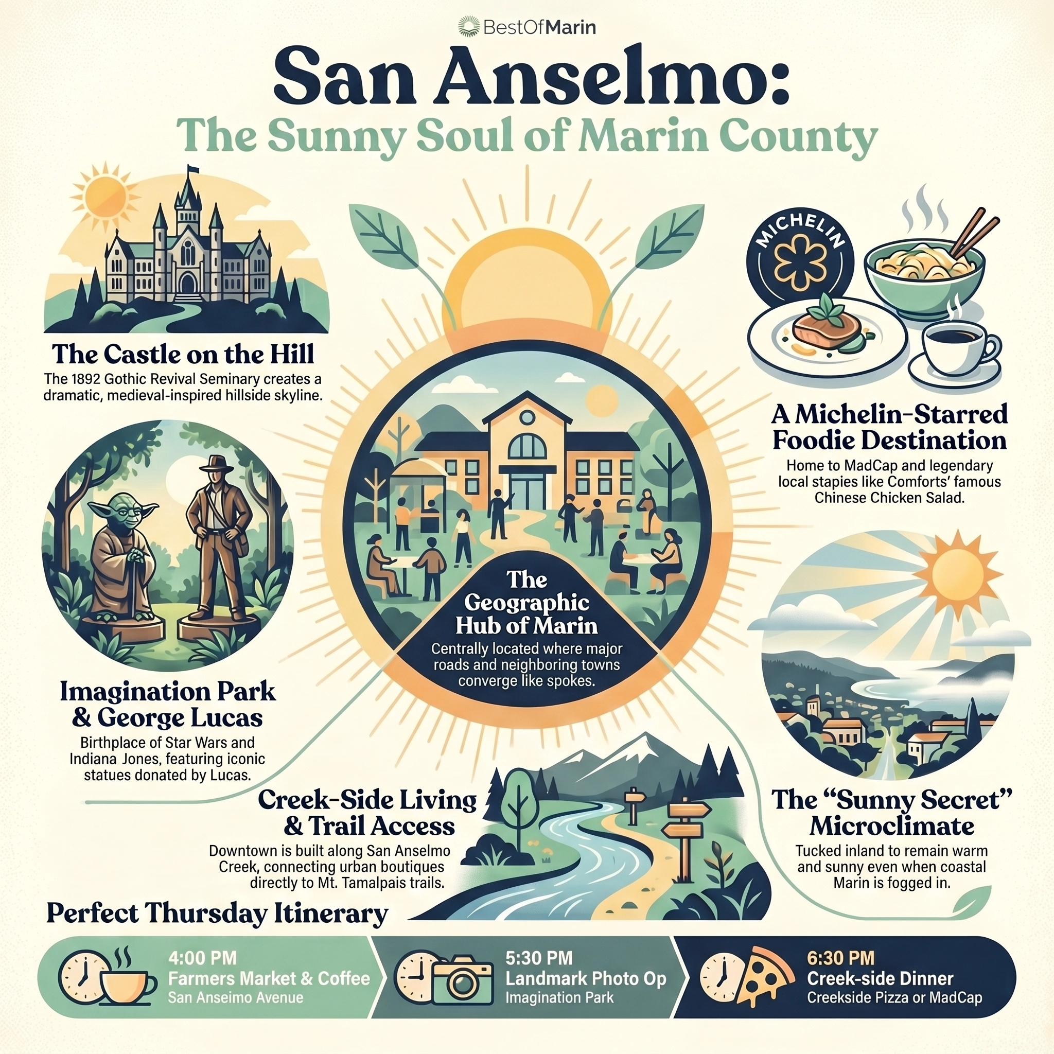 San Anselmo town guide graphic